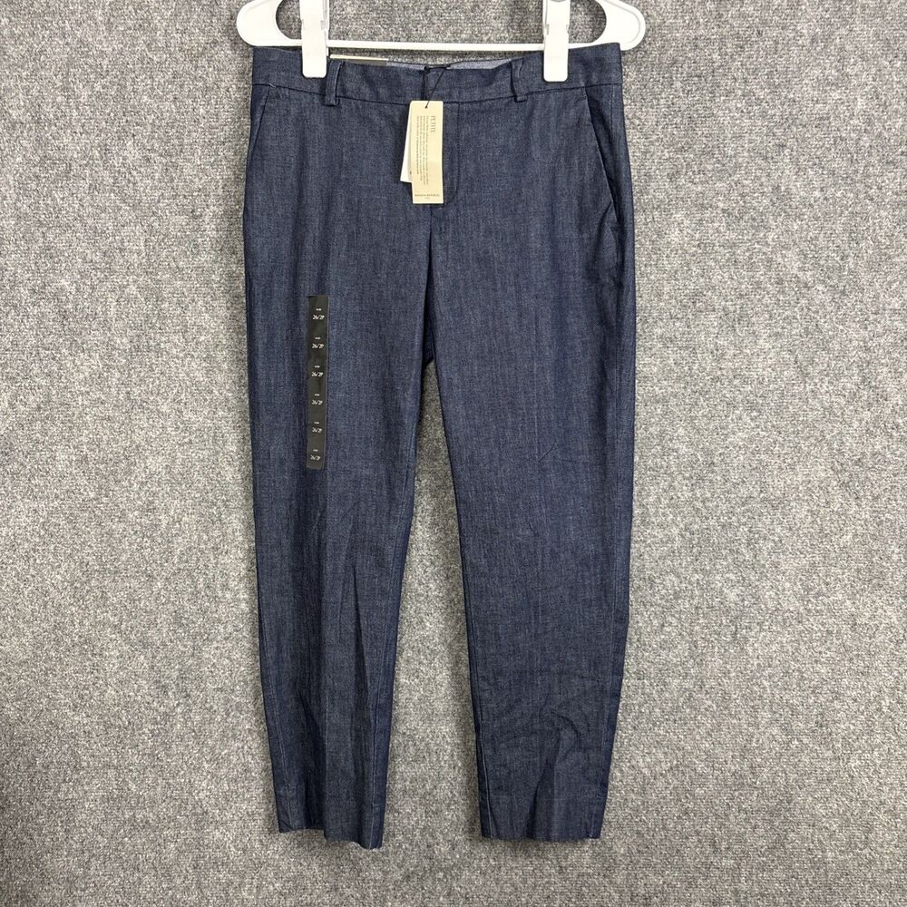Banana Republic Avery Cropped Straight Jeans Womens Size 26 / 2P Blue Dark Wash